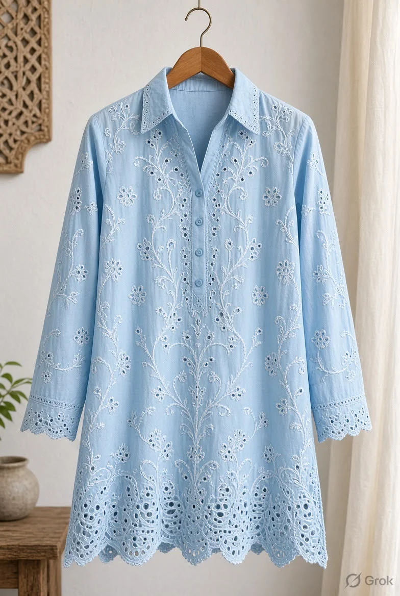 Cotton Schiffli Embroidery Fabric