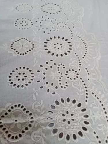 Premium Schiffli Embroidered Cotton Fabric