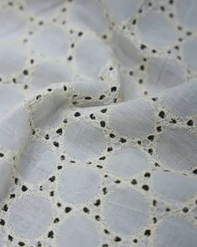 Premium Schiffli Embroidered Cotton Fabric